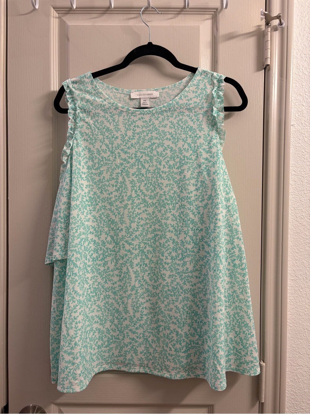 Madison Mint Green Floral Ruffle-Trim Camisole